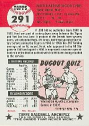 1991 Topps Archives 1953 #291 Hoot Evers back image