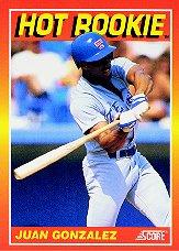 1991 Score Hot Rookies #9 Juan Gonzalez