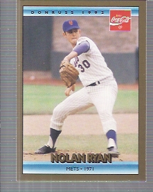1992 Donruss Coke Ryan #5 Nolan Ryan/1971 NYM