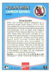 1992 Donruss Coke Ryan #9 Nolan Ryan/1975 CA back image