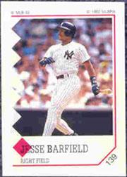 1992 Panini Stickers #139 Jesse Barfield