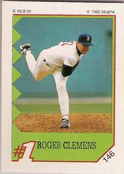 1992 Panini Stickers #146 Roger Clemens