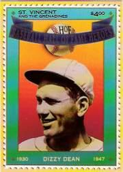 1992 St. Vincent HOF Heroes Stamps #2 Dizzy Dean