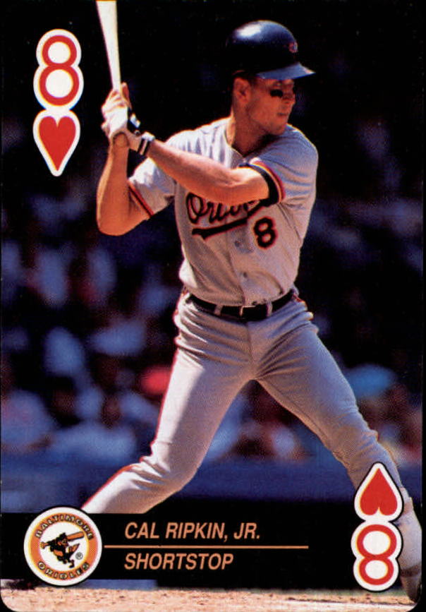 1992 U.S. Playing Cards All-Stars #8H Cal Ripken Jr UER/Spelled Ripkin