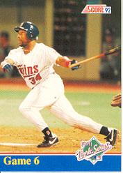 1992 Score Factory Inserts #B6 Kirby Puckett WS