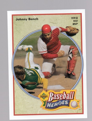 1992 Upper Deck Bench/Morgan Heroes #39 Johnny Bench