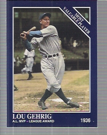 1992-93 Conlon TSN Color Inserts #8 Lou Gehrig/Card 310