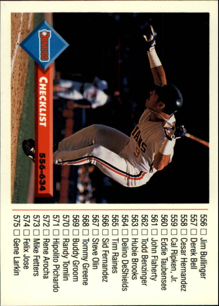 1993 Donruss #650 Checklist