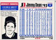 1993 Jimmy Dean #15 George Brett back image
