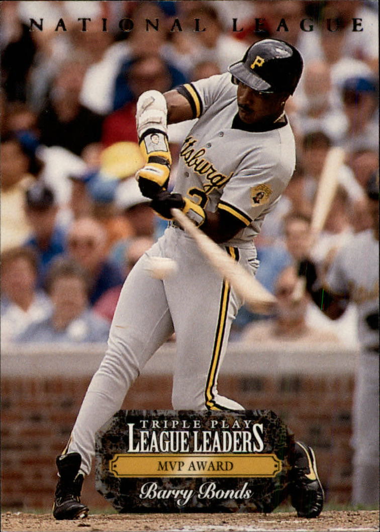 1993 Triple Play League Leaders #L1 Barry Bonds/Dennis Eckersley