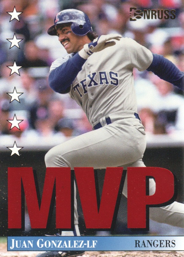 1994 Donruss MVPs #27 Juan Gonzalez