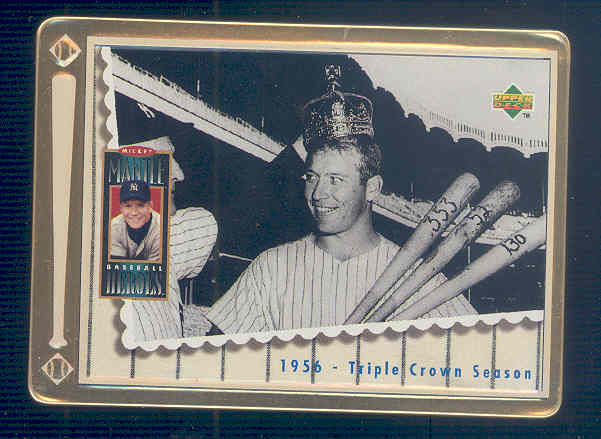 1995 Upper Deck Mantle Metallic Impressions #4 Mickey Mantle/1956 Triple Crown Season