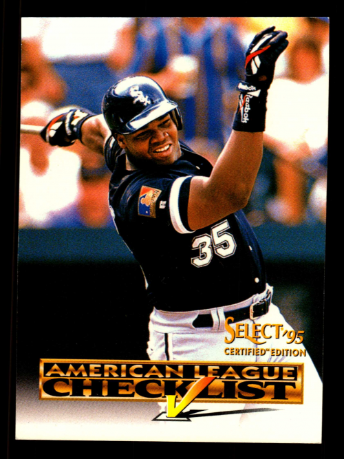 1995 Select Certified Checklists #2 Frank Thomas