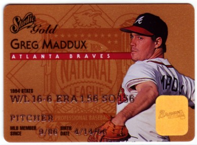 1995 Studio Gold Series #6 Greg Maddux