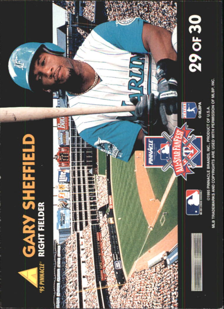 1995 Pinnacle FanFest #29 Gary Sheffield back image
