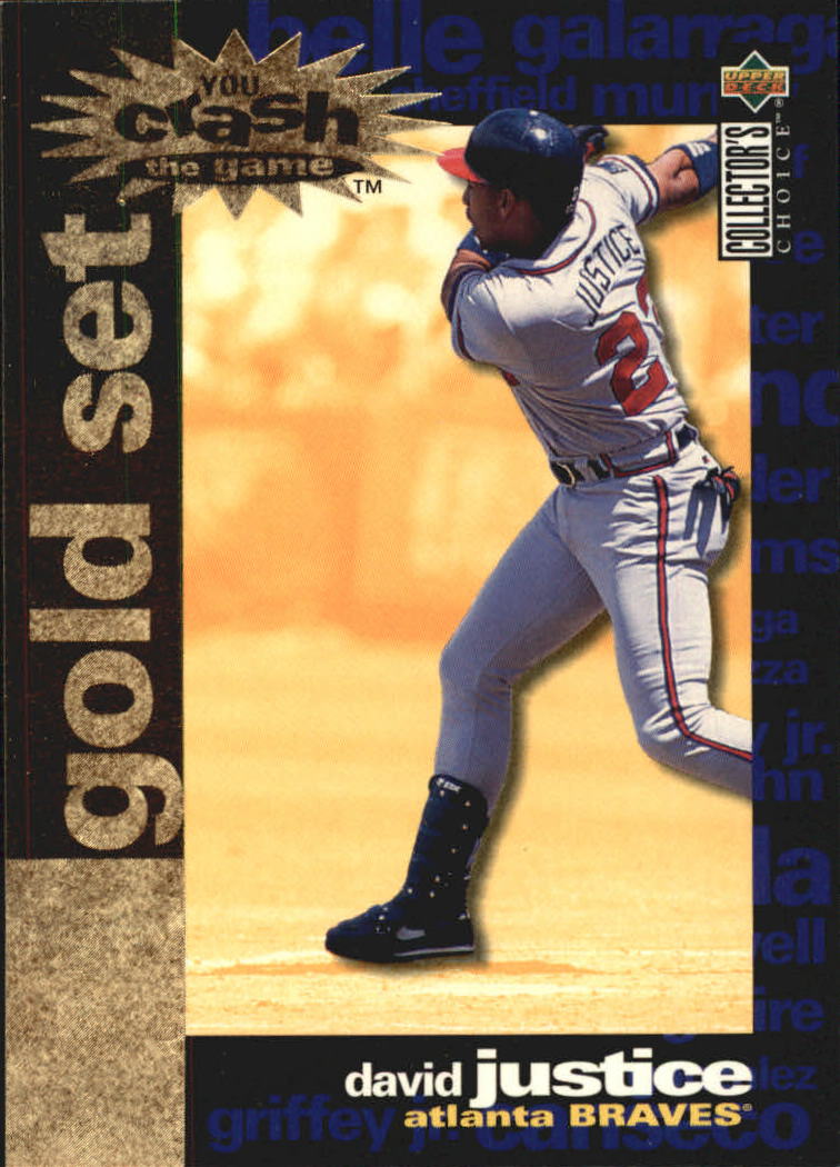 1995 Collector's Choice Crash the Game Gold Exchange #10 David Justice