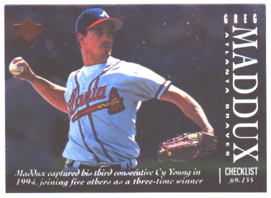 1995 Upper Deck Checklists #5A Greg Maddux