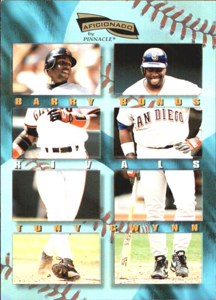 1996 Pinnacle Aficionado Rivals #24 B.Bonds/T.Gwynn
