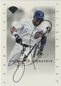 1996 Leaf Signature Extended Autographs #187 Sammy Sosa SP/1000