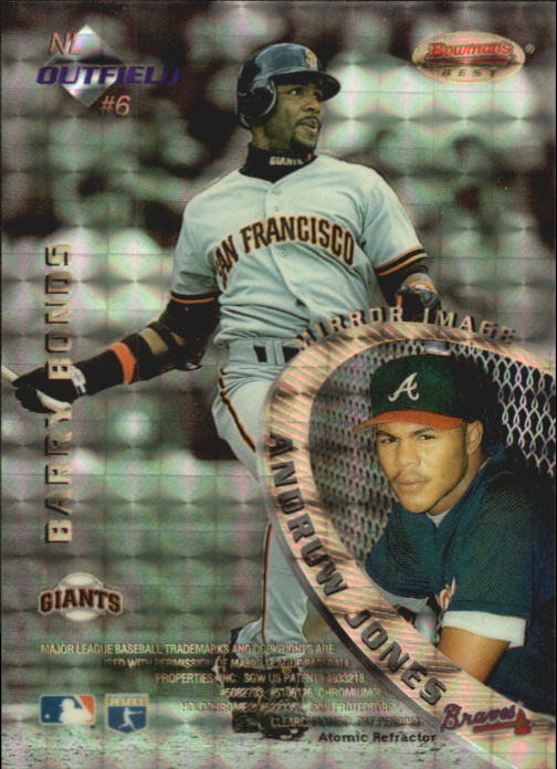 1996 Bowman's Best Mirror Image Atomic Refractors #6 Bonds/Jones/Lofton/Sadler