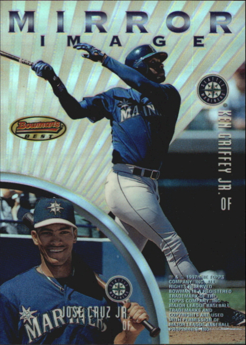 1997 Bowman's Best Mirror Image Refractor #MI5 J.Cruz Jr./K.Griffey Jr./A.Jones/B.Bonds