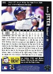 1997 Collector's Choice #331 Derek Jeter GHL back image