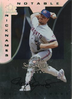 1997 Donruss Signature Notable Nicknames #3 Roger Clemens
