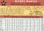 1997 Topps Mantle #25 Mickey Mantle/1958 Topps AS back image