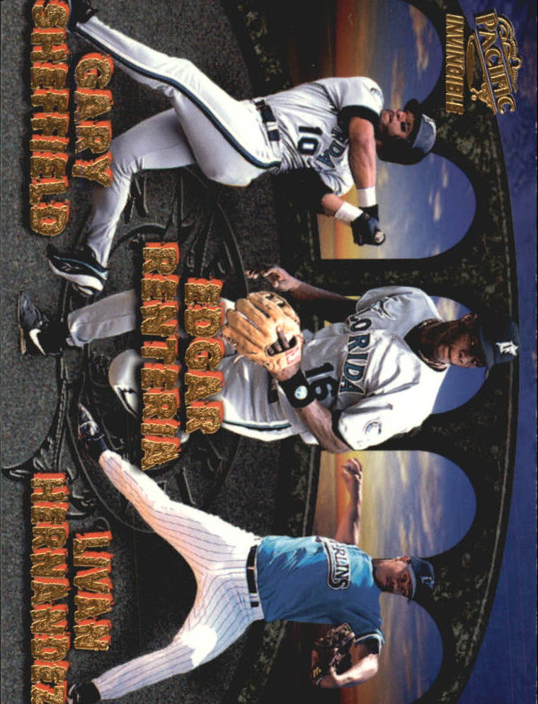 1998 Pacific Invincible Team Checklists #11 G.Sheffield/L.Hern/C.John