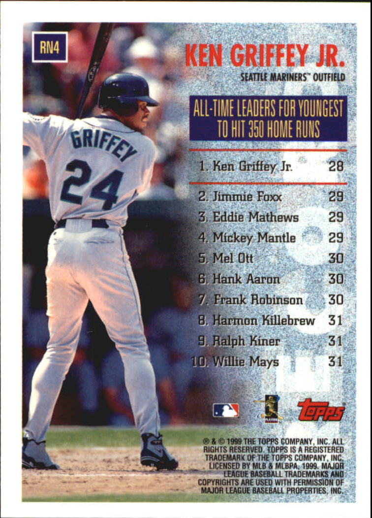 1999 Topps Record Numbers #RN4 Ken Griffey Jr. back image
