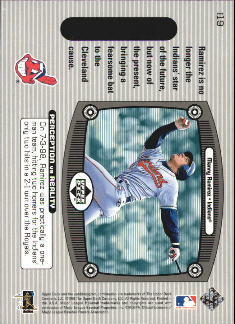 1999 Upper Deck Immaculate Perception #I19 Manny Ramirez back image