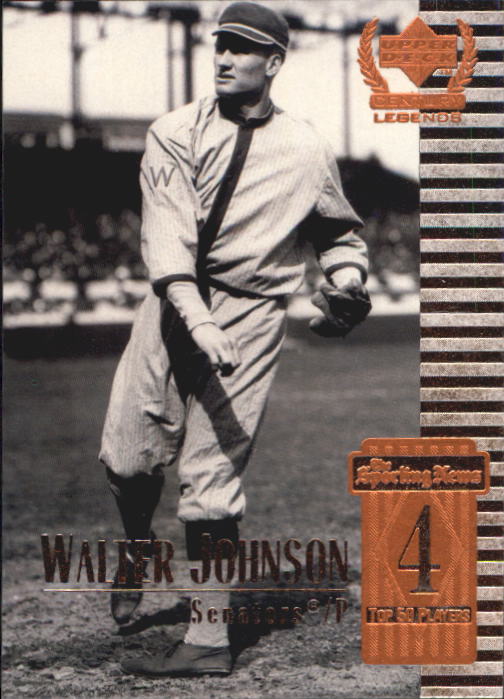 1999 Upper Deck Century Legends #4 Walter Johnson