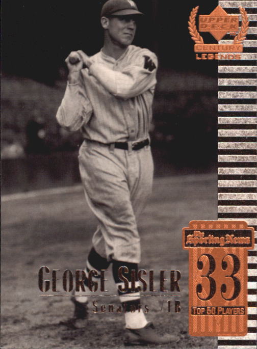 1999 Upper Deck Century Legends #33 George Sisler