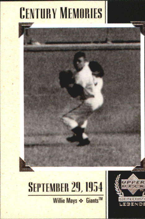 1999 Upper Deck Century Legends #122 Willie Mays MEM