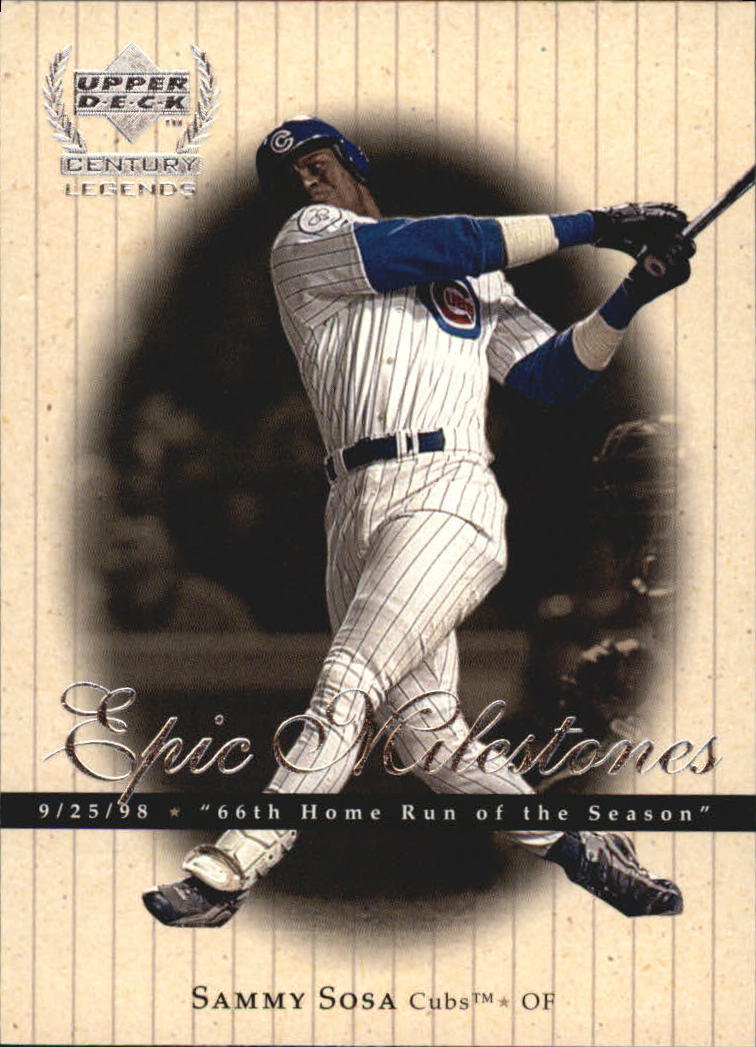 1999 Upper Deck Century Legends Epic Milestones #EM6 Sammy Sosa