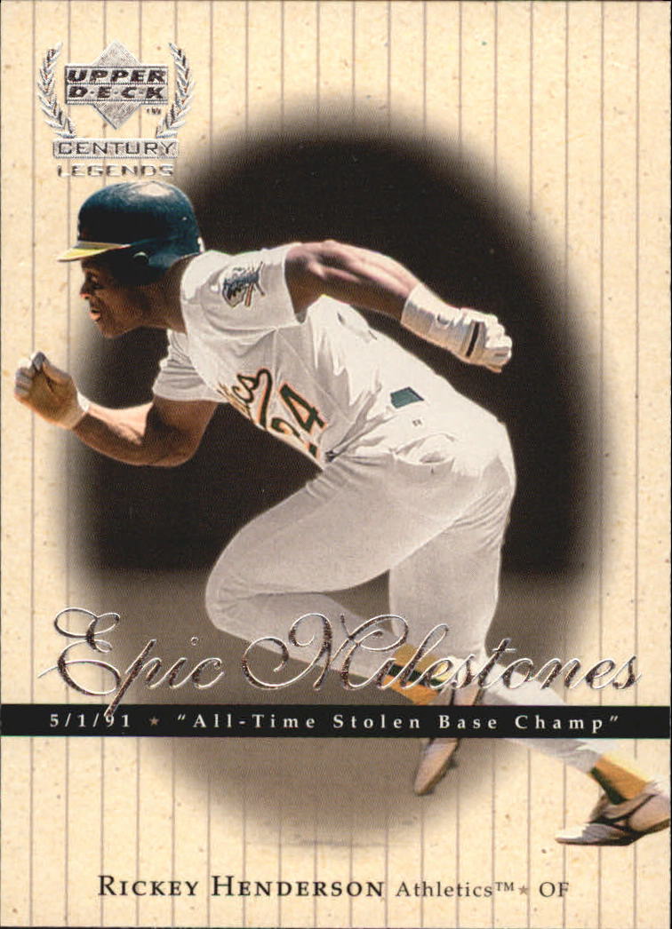 1999 Upper Deck Century Legends Epic Milestones #EM8 Rickey Henderson