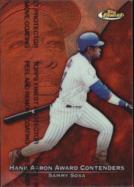 1999 Finest Aaron Award Contenders Refractors #HA6 Sammy Sosa