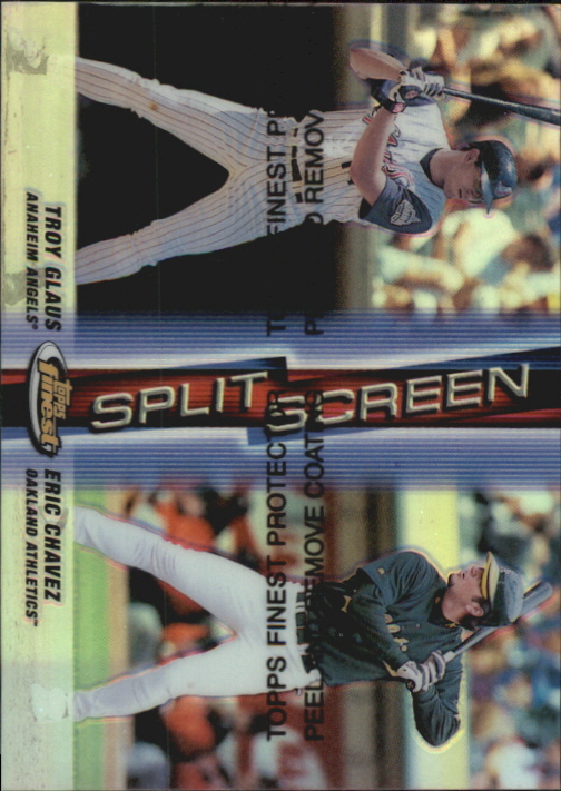 1999 Finest Split Screen Dual Refractors #SS12 Troy Glaus/Eric Chavez