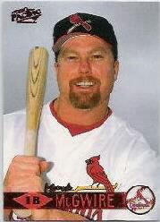 1999 Pacific Red #70A Mark McGwire Headshot