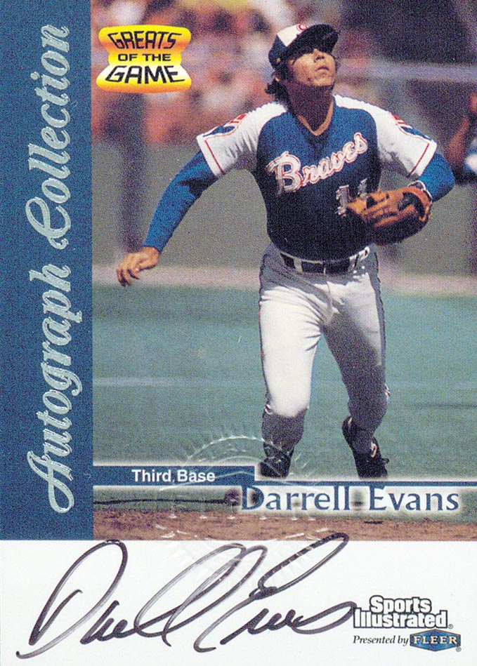 1999 Sports Illustrated Greats of the Game Autographs #20 Darrell Evans