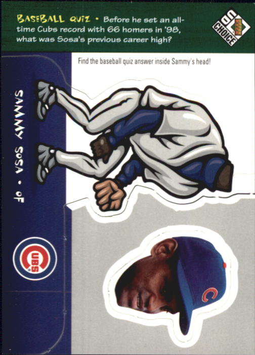 1999 UD Choice Mini Bobbing Head #B8 Sammy Sosa