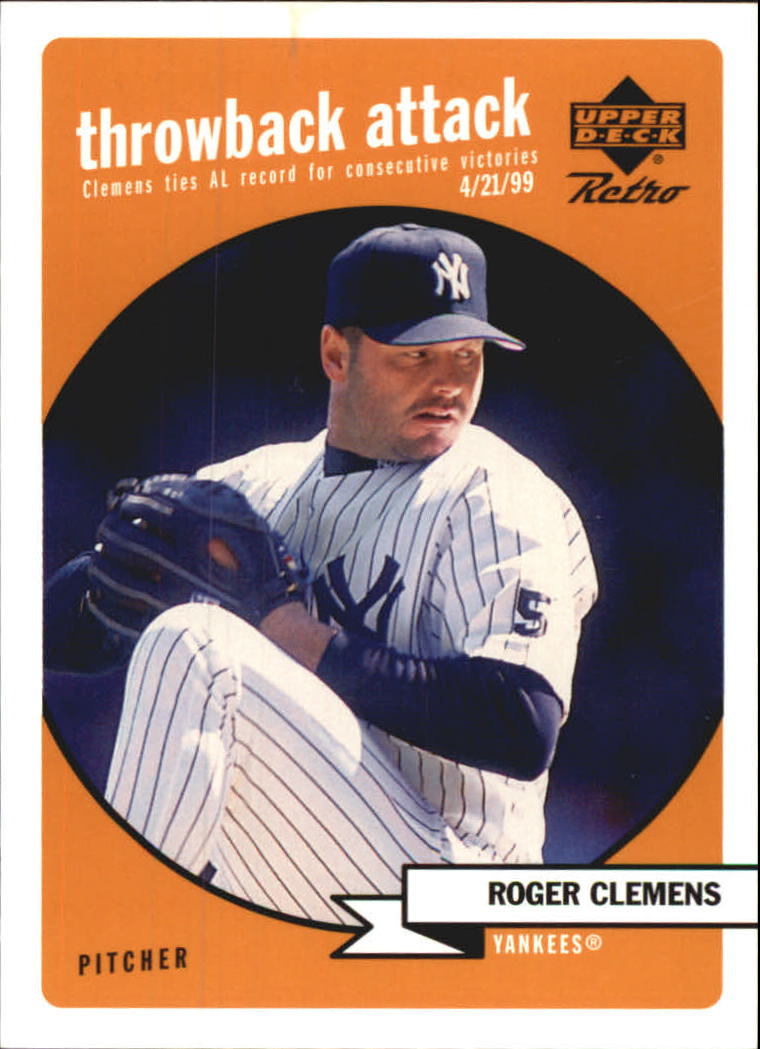1999 Upper Deck Retro Throwback Attack #T4 Roger Clemens