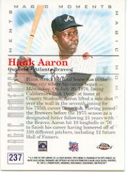 2000 Topps Chrome #237E H.Aaron MM 755th HR back image