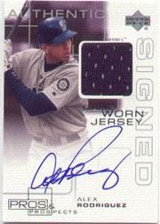 2000 Upper Deck Pros and Prospects Game Jersey Autograph #AR Alex Rodriguez