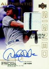 2000 Upper Deck Pros and Prospects Game Jersey Autograph #DJ Derek Jeter SP