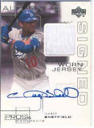 2000 Upper Deck Pros and Prospects Game Jersey Autograph #GS Gary Sheffield