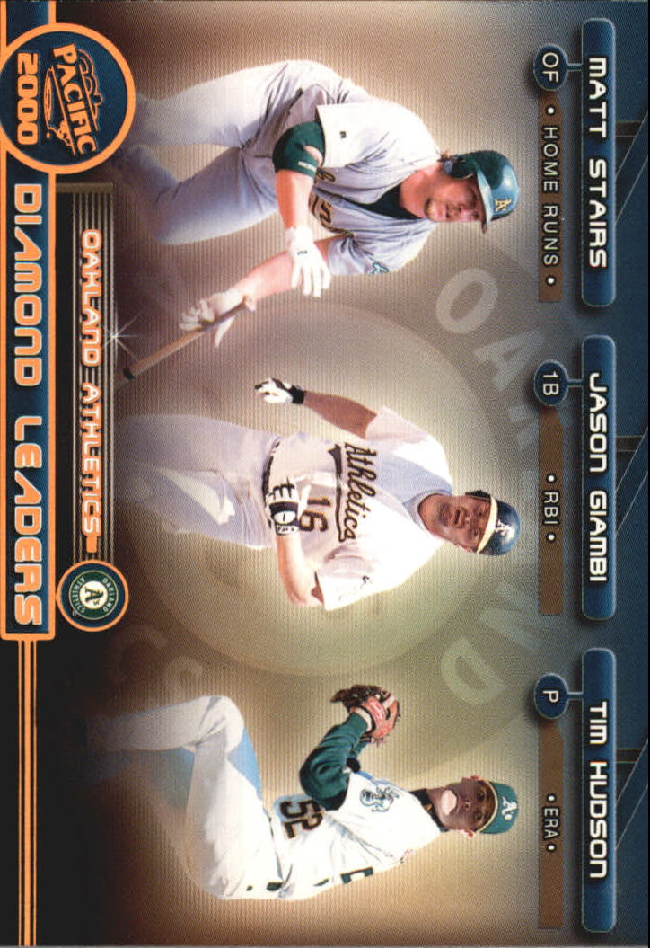 2000 Pacific Diamond Leaders #10 Giambi/Hudson/Stairs