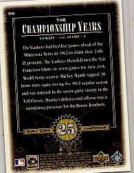 2000 Upper Deck Yankees Legends #85 Mickey Mantle '62 TCY back image