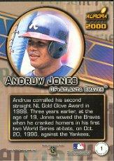 2000 Aurora Pennant Fever #1 Andruw Jones back image