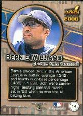2000 Aurora Pennant Fever #14 Bernie Williams back image